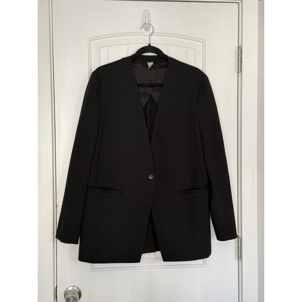 Spanx Women's The Perfect Oversized Blazer Collarless Black Size Large